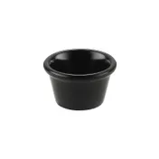 CAC China MRKF-1-BLK Plastic Ramekin, 1 Oz (2.5" Dia) Black Melamine, Dishwasher Safe - 1 Dozen 1 image