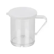 CAC China PDRG-10C-2 Dredge Shaker, 10-11 oz Clear Lid, Aluminum with Handle, 2mm Thick - Set 1 image