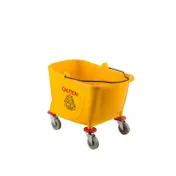 CAC China PMBY-36BTCB Bucket - Yellow Plastic Bucket with 4 Casters and Bumpers, - Set 1 image
