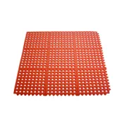 CAC China RMAT-33RD - 3' x 3' Rubber Floor Mat, 1/2" Thick, Red, Slip-Resistant, Grease-Resistant 1 image