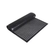 CAC China RMAT-35BK Mat 5' x 3' (60" x 36") 3/4" Thick Black Rubber Anti-Fatigue Slip-Resistant 2 image