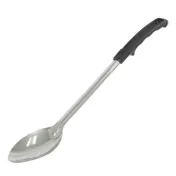 CAC China SBSO-11BH Solid Basting Spoon, 11" Long, Stainless Steel with Bakelite Handle, Black 1 image