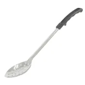 CAC China SBSP-11BH Perforated Basting Spoon, 11" Long, Stainless Steel with Bakelite Handle, Black 1 image