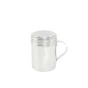 CAC China SDRG-10H Dredge, 10-Ounce Stainless Steel Shaker with Handle, Silver Lid, Perforated Top 1 image