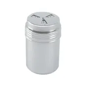CAC China SDRG-8A Dredge, 8-Oz Stainless Steel Cheese Shaker, 3-Way Perforated Top, Silver Lid 1 image
