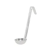CAC China SLD6-10 Ladle, 1 oz. Bowl, 6" Hooked Handle, One-Piece, Stainless Steel 1 image