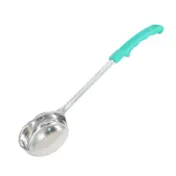 CAC China SPCT-4GN Portion Control Spoon, 4 oz, Solid, Green Handle, Stainless Steel 1 image