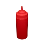 CAC China SQBT-W-16R - 16 Oz Red Squeeze Bottle, Wide-Mouth Tip, Leak-Proof Cap, BPA-Free, 6/Pack 1 image