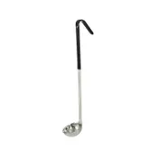 CAC China SSLD-10BK Serving Ladle, 1 oz., 11-1/2"L, One-Piece, Black Handle, Stainless Steel 1 image