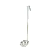 CAC China SSLD-40GY Ladle, 4 oz., 14-1/8"L, One-Piece, Gray Handle, Stainless Steel 1 image