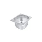 CAC China STPS-22-4 Stainless Steel Steam Table Pan, 1/6-size, 4" deep, Anti-Jam, Stacking Lug 1 image