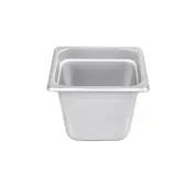 CAC China STPS-23-6 Stainless Steel Steam Pan, 1/6-size, 6" Deep, Anti-Jam, Stacking Lug, Safe 1 image