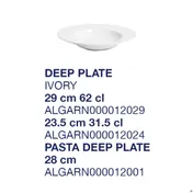 Ariane Porcelain ALGARN000012001 Legacy Plate, Pasta Deep-11" (28 cm), Warm White, Porcelain - 6/Case 1 image