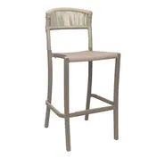 Grosfillex UT827181 Tahoe Bar-Height Barstool with Rope Weave Design, Blonde/French Taupe 1 image