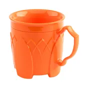 Dinex DX5000B24 - 8 Oz Orange Plastic Mug, Dishwasher Safe, Polypropylene, Brightcares Design 1 image