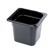 Concasse MCIP1615N 1/6 Black Polycarbonate Pan, 6-7/8" W x 6-1/4" D x 6" H, Dishwasher Safe NSF 1 image