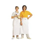 Chef Revival 607BA Waist Apron, 33" x 30", White 50/50 Twill, Side Pocket, Long Self-Ties 1 image