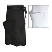 Chef Revival A005 Waist Apron, 30" x 30", White, EZ-Blend Poly Cotton Bistro Style 1 image