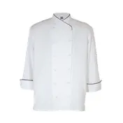 Chef Revival J008-2X Chef's Jacket, 2X-Large, White with Black Piping, Poly/Cotton 1 image
