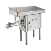 Hobart 4146+BUILDUP Meat Grinder - 5 HP Motor, #46 Tinned Grind End, 60-65 lb/min Capacity, 49"x26-3/4"x4-1/2" Steel Pan 1 image