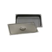 Eagle Group 304056 Full-Size Stainless Steel Steam Table Pan Cover with Handle, Flat Solid Lid - 12" Diameter 1 image