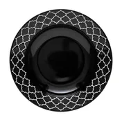 Libbey 109977 - 9" Round Soup Bowl, 10 Oz Capacity, Black Rim, China, Samira Design - 12/Case 1 image