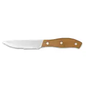 Libbey 200 1582 Steak Knife - 9-1/4" Blade, Stamped Bamboo Wood Handle, 8"-9" Overall Length, 12/Case 1 image