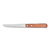 Libbey 200-1762 Steak Knife, 8-1/2" Hollow Ground Blade, Stamped Wood Handle - 24/Case 1 image