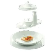 Schonwald 9126919 Allure BoneWhite Round Porcelain Saucer 6.5" Diameter Faceted Design - 12/Case 2 image