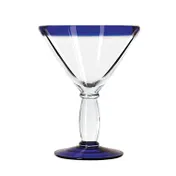 Libbey 92305 Cocktail Glass - 10 oz Stem, Blue Rim & Foot, Dishwasher & Microwave Safe - 12/Case 1 image