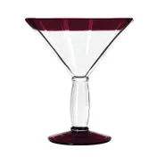 Libbey 92306R Cocktail Glass - 15 oz Red Rim Stem, Glass, 7" H x 6" T, Dishwasher Safe - 12/Case 1 image