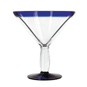 Libbey 92307 - Cocktail Glass, 24 oz Stem, Cobalt Blue Rim, 7-5/8" H x 6-1/2" T - 12/Case 1 image