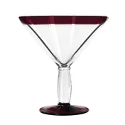 Libbey 92307R Cocktail Glass - 24 oz Red-Rim Stem, Hand-Blown Aruba, 7 5/8" H x 6 1/2" T- 12/Case 1 image