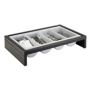 APS Germany APS 14995 - 2-Piece Tray, 4-Section Insert, Wood Base, 22.75" x 14.63" x 4.75" - 1/Case 1 image