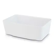 APS Germany APS 15116 - GN 1/4 Rectangular Melamine Food Pan, 50.75 oz (1.5 Qt), 10.5"x6.5"x2.875" White, Stackable, Dishwasher Safe - 3/Case 1 image