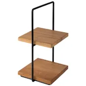 APS Germany APS 33300 - 2-Tier Square Buffet Stand, 13"-16" Black Metal Base, 3-Piece Set - 1/Case 1 image