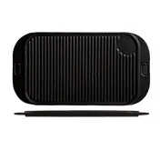 Libbey CIS-19 Cast Iron Sizzle Platter, 11" x 6-1/4" Tray, 1-1/2" Surface, Black Finish - 6/Case 1 image