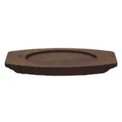 Libbey CIS-27TR Trivet - Oval Wood, Brown, 7" x 4-3/8" x 1/2", Food Safe, Hand Wash Only - 12/Case 2 image