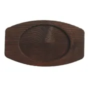 Libbey CIS-27TR Trivet - Oval Wood, Brown, 7" x 4-3/8" x 1/2", Food Safe, Hand Wash Only - 12/Case 1 image