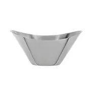 Libbey IB-1 Oval Bowl, 10 oz (0.5 qt), 5"-4" H, Polished Stainless Steel, Satin Interior - 12/Case 1 image