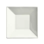 Libbey SL-31 - Square China Saucer 5" Diameter, White Slate Porcelain, 2-1/4" Well Ring - 36/Case 1 image