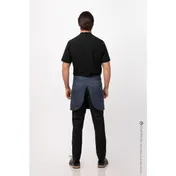 Chef Works AHN05-BLU-0 Largo Half Bistro Apron, 16"L x 38"W, Blue, Poly/Cotton, Hip Patch Pockets 2 image