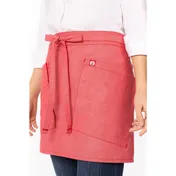Chef Works AHN06-CRL-0 Waist Apron, 16"L x 38"W, Coral, Poly/Cotton, 3 Pockets 1 image