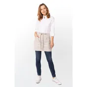Chef Works AHN06-NAT-0 Medford Half Bistro Waist Apron, 16"L x 38"W, Poly/Cotton, Natural - 1/Case 1 image