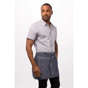 Chef Works AHN07-BLU-0 Seattle Half Bistro Waist Apron, 16"L X 38"W, 4 Pockets, Blue, Poly/Cotton 1 image
