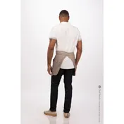 Chef Works AHN07-TAU-0 Seattle Half Bistro Waist Apron, 16"L x 38"W, 4 Pockets, Taupe, 65/35 Poly/Cotton 2 image