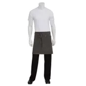 Chef Works AHWAQ014-PEW-0 Waist Apron, 19"L X 31"W, 100% Cotton, Pewter, 2 Pockets - 1/Case 1 image