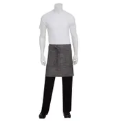 Chef Works AHWXX012-BSL-0 Waist Apron, 19"L X 31"W, 100% Cotton Denim, Gray, 2 Pockets 1 image