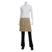 Chef Works ALWCD026-NAT-0 Waist Apron, 19"L x 28"W, Natural 100% Cotton Denim Khaki Double Pockets 1 image