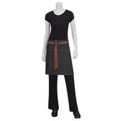 Chef Works AW048-BLK-0 - 19"L X 28.5"W Black 100% Cotton Denim Waist Apron 1 image